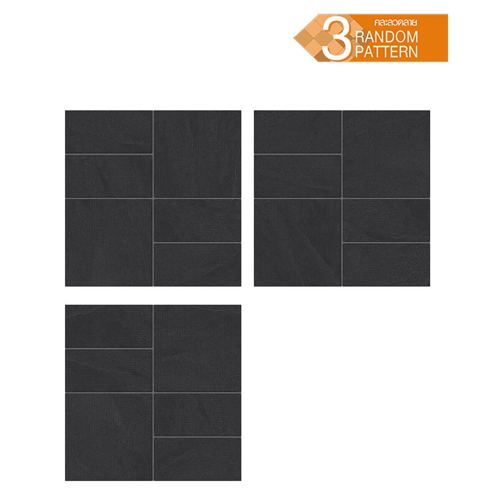 กระเบื้องพื้นพอร์ซเลน  16x16 นิ้ว COTTO กริดสโตน เทาเข้ม HYG PM 0.96 ตร.ม.