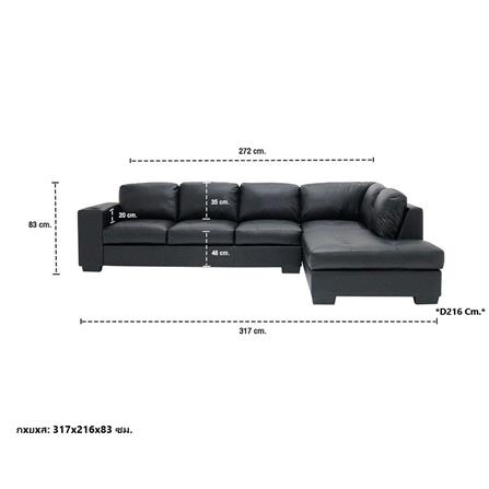 โซฟาเข้ามุมขวา KONCEPT TIMMER 19215615 สีดำ_5