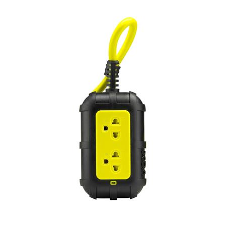 บล็อกยาง 2 ช่อง พร้อมสาย VOX 3X2.5 ตร.มม. 30 ม. สีเหลือง/ดำ_0