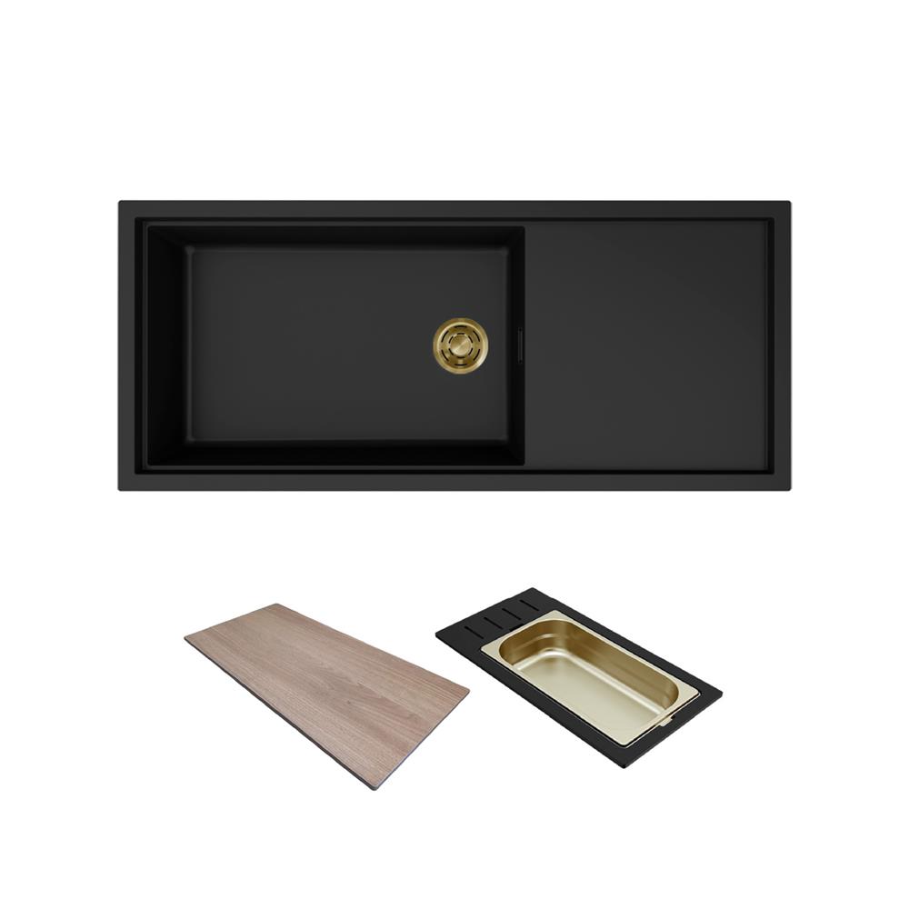 ซิงค์ฝัง 1 หลุม 1 ที่พัก METRIX SINTESI510BKG สีดำ