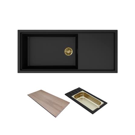 ซิงค์ฝัง 1 หลุม 1 ที่พัก METRIX SINTESI510BKG สีดำ