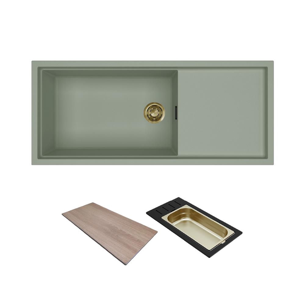 ซิงค์ฝัง 1 หลุม 1 ที่พัก METRIX SINTESI510SGG สีเขียว