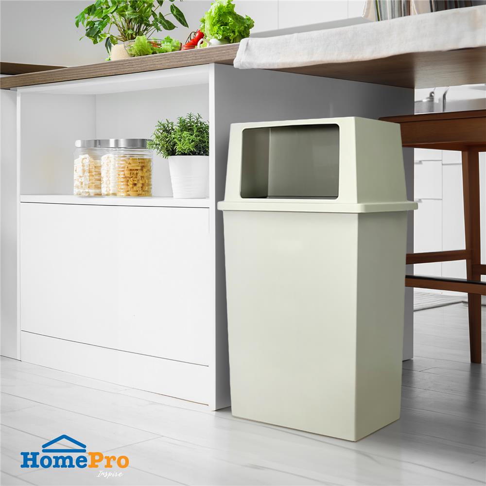 ถังขยะเหลี่ยม ACCO 40 ลิตร สีเทาครีม