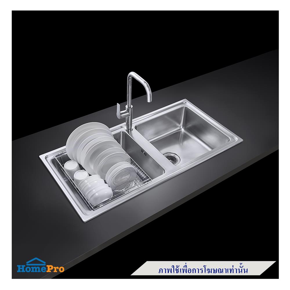 ซิงค์ฝัง 2 หลุม MEX ELB120BM สีเงิน