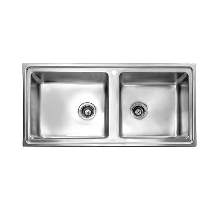 ซิงค์ฝัง 2 หลุม MEX ELB120BM สีเงิน