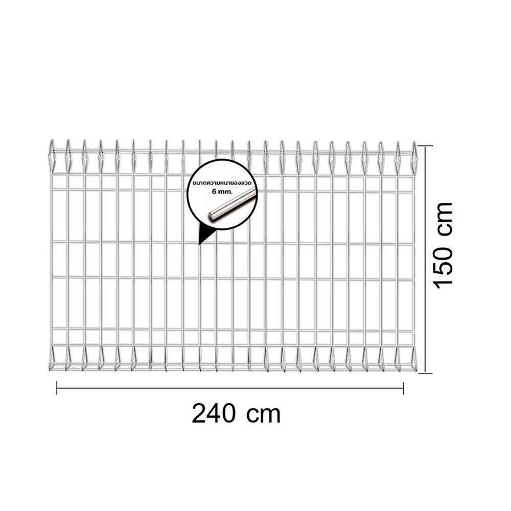 รั้วลวดเหล็กสำเร็จรูปชุบกัลวาไนซ์ EURO FENCE 6 มม. 1.5 x 2.4 ม.