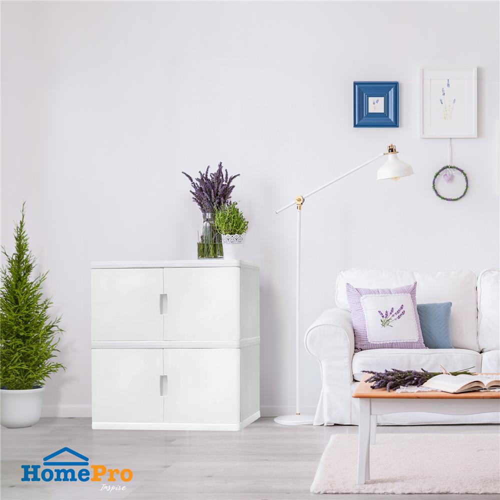 ตู้บานเปิด 2 ชั้น STACKO S5 VID 70x50x82 ซม. สีขาว