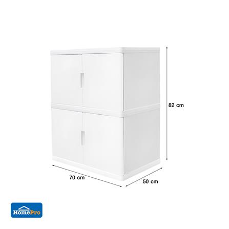 ตู้บานเปิด 2 ชั้น STACKO S5 VID 70x50x82 ซม. สีขาว_5