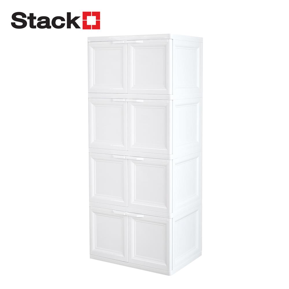 ตู้บานเปิด 4 ชั้น STACKO VID-4 70x50x160 ซม. สีขาว_1
