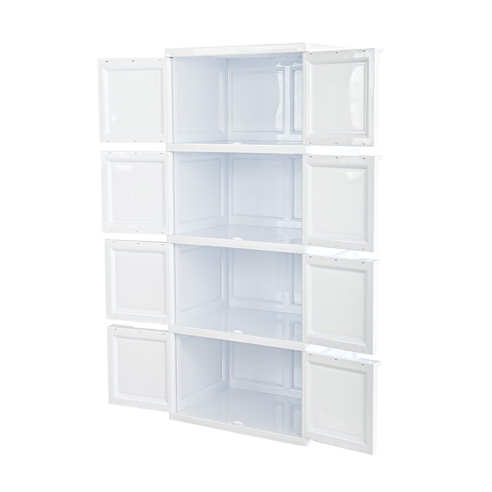 ตู้บานเปิด 4 ชั้น STACKO VID-4 70x50x160 ซม. สีขาว