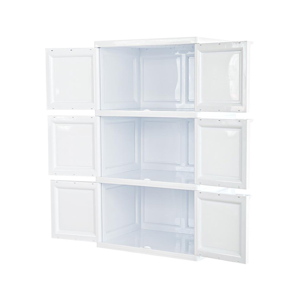 ตู้บานเปิด 3 ชั้น STACKO VID-3 70x50x121 ซม. สีขาว