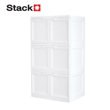 ตู้บานเปิด 3 ชั้น STACKO VID-3 70x50x121 ซม. สีขาว