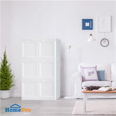 ตู้บานเปิด 3 ชั้น STACKO VID-3 70x50x121 ซม. สีขาว_4