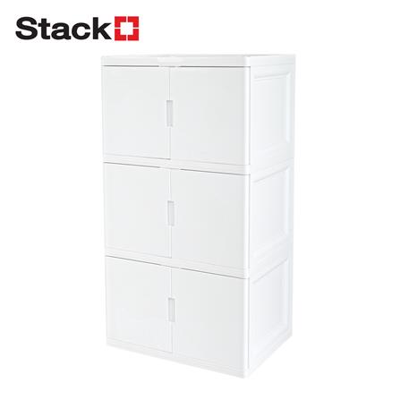 ตู้บานเปิด 3 ชั้น STACKO S5 VID 70x50x121 ซม. สีขาว