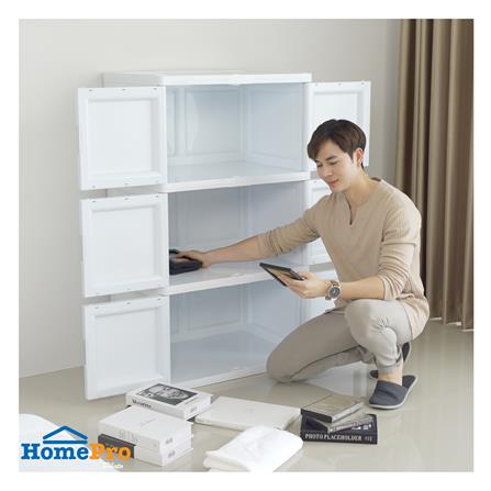 ตู้บานเปิด 3 ชั้น STACKO S5 VID 70x50x121 ซม. สีขาว_6