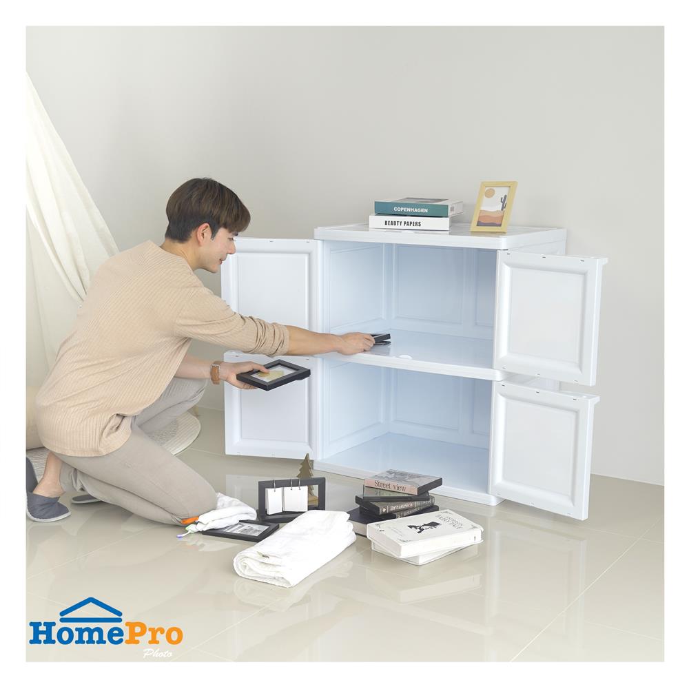 ตู้บานเปิด 2 ชั้น STACKO VID-2 70x50x82 ซม. สีขาว