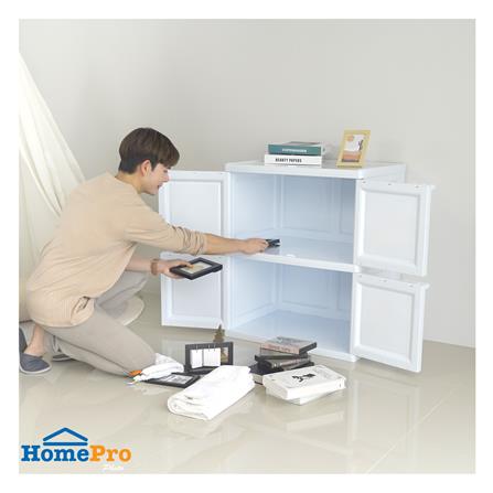 ตู้บานเปิด 2 ชั้น STACKO VID-2 70x50x82 ซม. สีขาว_5