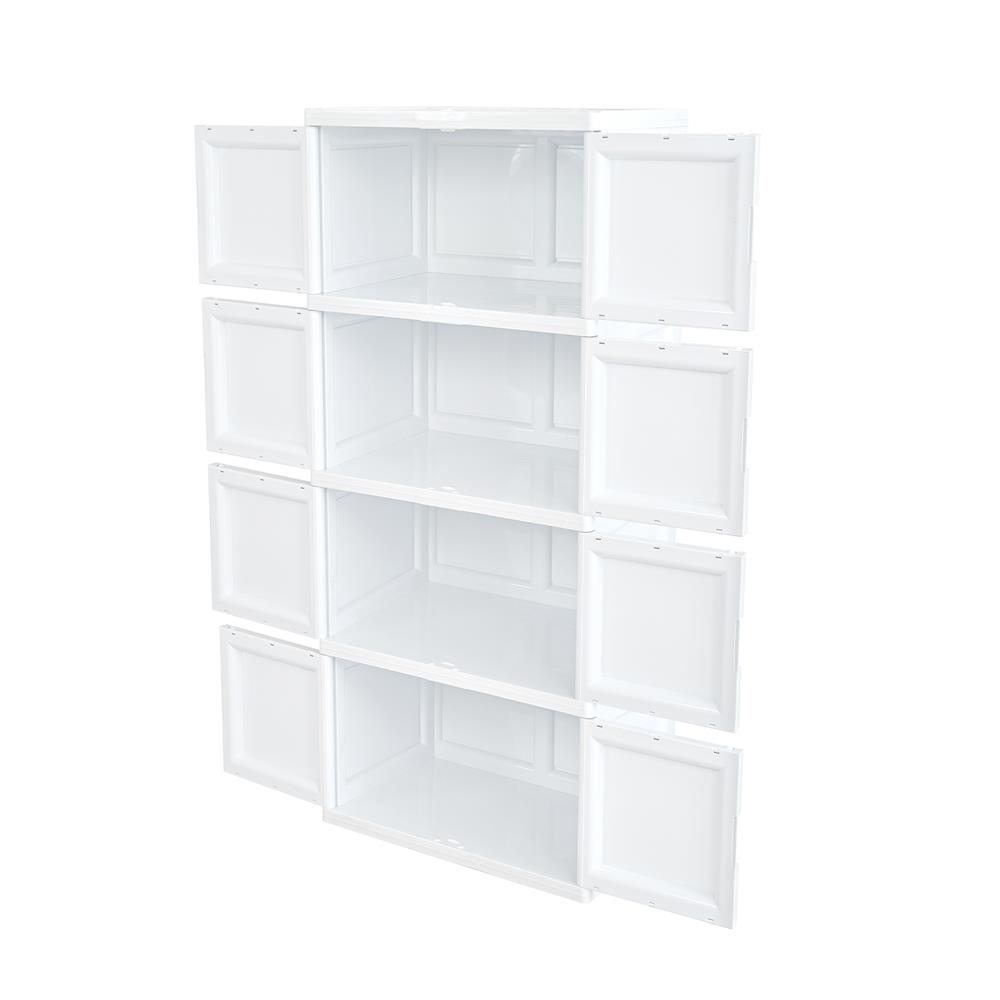 ตู้บานเปิด 4 ชั้น STACKO S5 VID 70x50x160 ซม. สีขาว