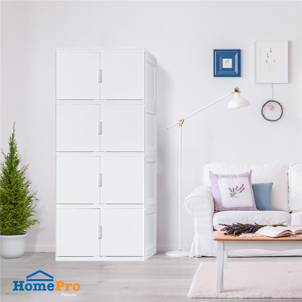 ตู้บานเปิด 4 ชั้น STACKO S5 VID 70x50x160 ซม. สีขาว