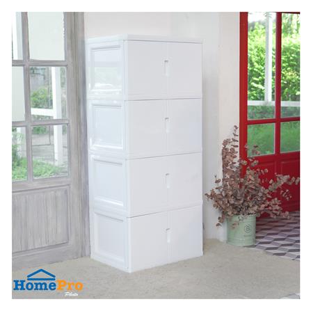 ตู้บานเปิด 4 ชั้น STACKO S5 VID 70x50x160 ซม. สีขาว_7