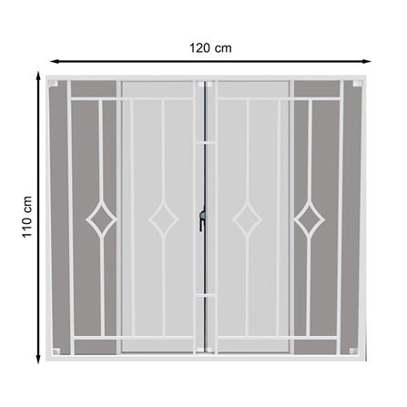 หน้าต่างบานเลื่อน อะลูมิเนียม มุ้ง เหล็กดัด MHOLARN ลาย MINIMOL 120X110 ซม. สีขาว_0