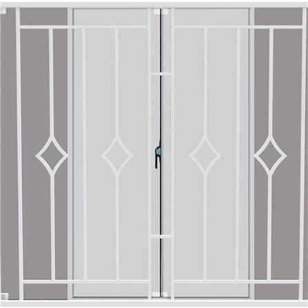 หน้าต่างบานเลื่อน อะลูมิเนียม มุ้ง เหล็กดัด MHOLARN ลาย MINIMOL 120X110 ซม. สีขาว_1