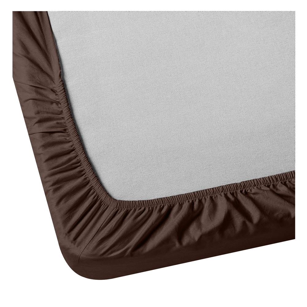 ผ้าปูที่นอน 5 ฟุต BED CLIP MICROTEX สี BROWN