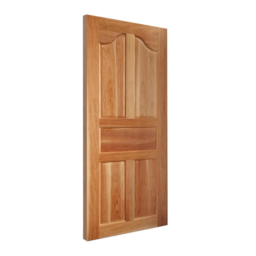 ประตูไม้เนื้อแข็ง AZLE 5 ฟักปีกนก 80X200 ซม. ทำสี ไม่เจาะลูกบิด