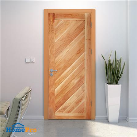 ประตูไม้เนื้อแข็ง AZLE NM08-01 80X200 ซม. ทำสี_2