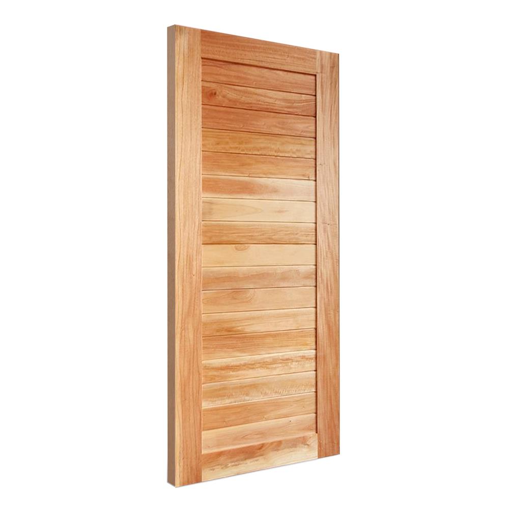 ประตูไม้เนื้อแข็ง AZLE MODERN 80X200 ซม. ทำสี ไม่เจาะลูกบิด