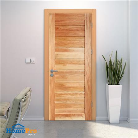 ประตูไม้เนื้อแข็ง AZLE MODERN 80X200 ซม. ทำสี ไม่เจาะลูกบิด_2