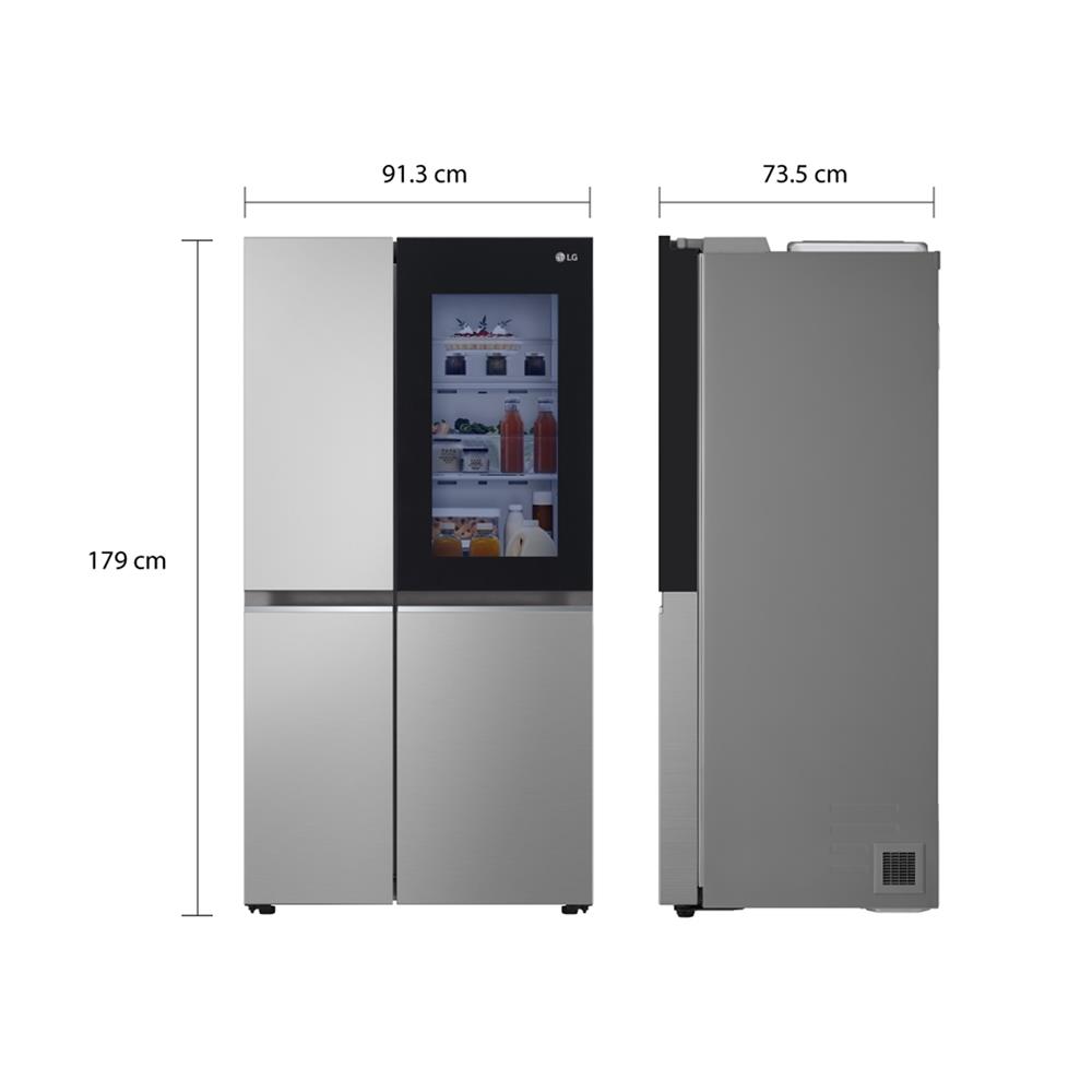 ตู้เย็น SIDE BY SIDE LG GC-V257SFZW.APYPLMT 23.1 คิว สีเทา