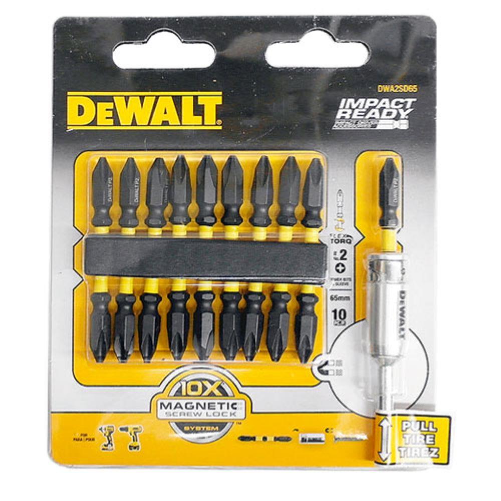 ชุดดอกไขควงพร้อมหัวแม่เหล็ก DEWALT DWA2SD65 10 ชิ้น
