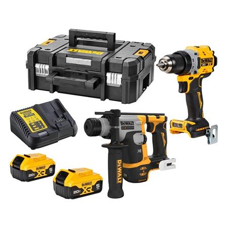 ชุดสว่านไขควงและสว่านโรตารี่ไร้สาย (พร้อมแบตเตอรี่) DEWALT DCK2215P2T-B1 18 โวลต์ (สูงสุด 20 โวลต์)_0