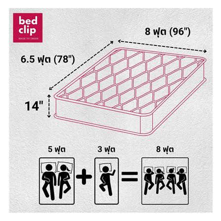 ชุดผ้าปูที่นอน 8 ฟุต 3 ชิ้น BED CLIP MICROTEX สี BLUE_5