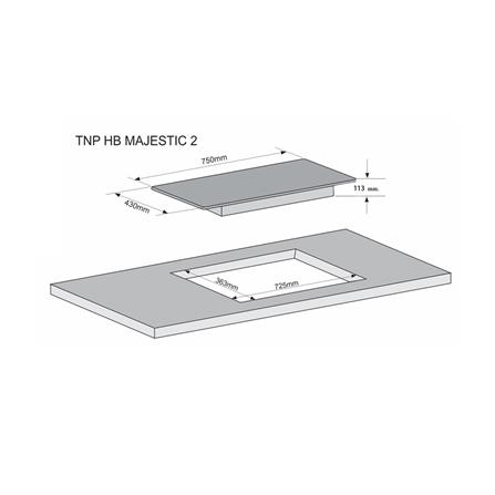 เตาฝังแก๊ส TECNOPLUS HOB TNP HB MAJESTIC 2 75 ซม._2