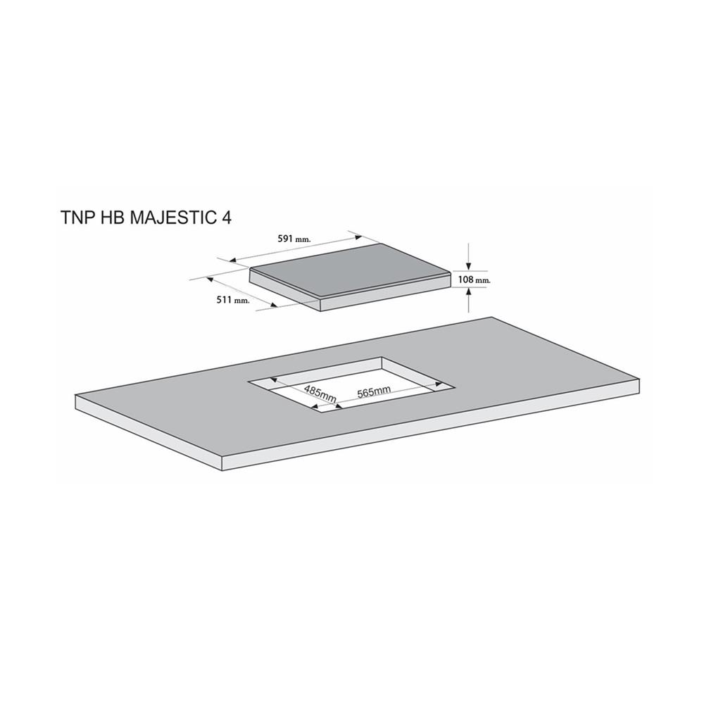 เตาฝังแก๊ส TECNOPLUS HOB TNP HB MAJESTIC 4 60 ซม.