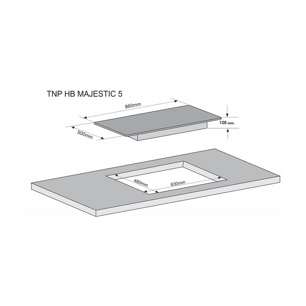 เตาฝังแก๊ส TECNOPLUS HOB TNP HB MAJESTIC 5 86 ซม.