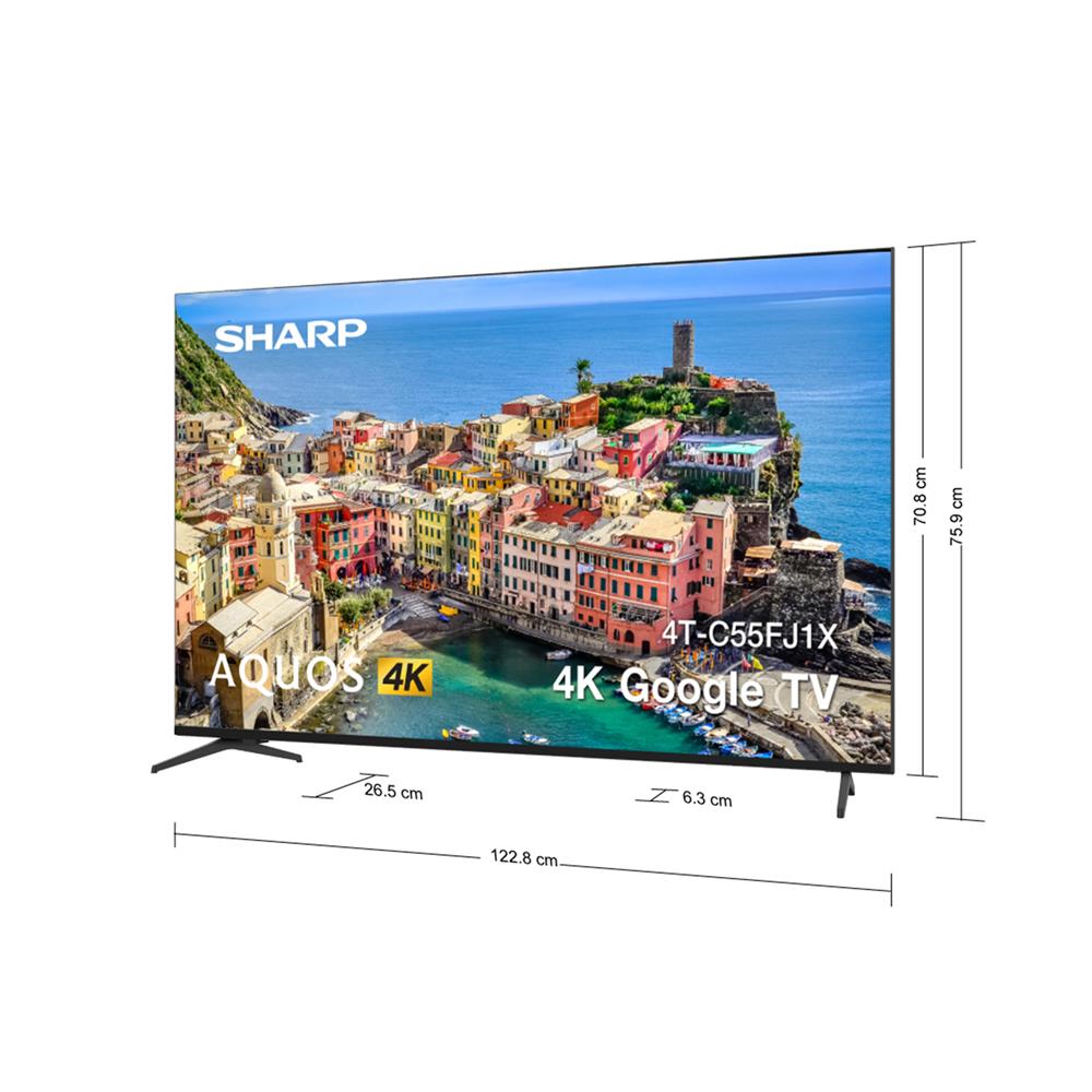 ทีวีแอลอีดี 55 นิ้ว SHARP (4K, LED, GOOGLE TV) 4T-C55FJ1X
