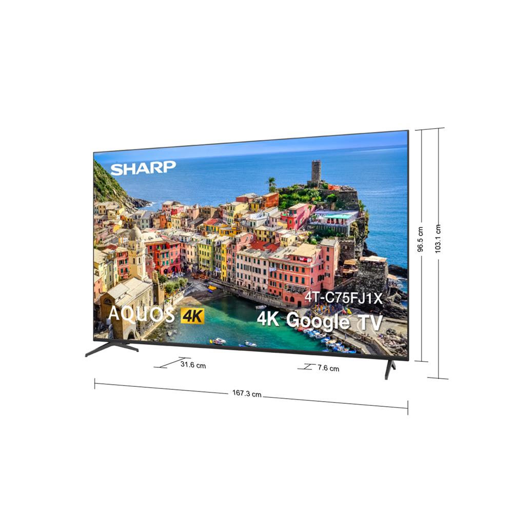 ทีวีแอลอีดี 75 นิ้ว SHARP (4K, LED, GOOGLE TV) 4T-C75FJ1X