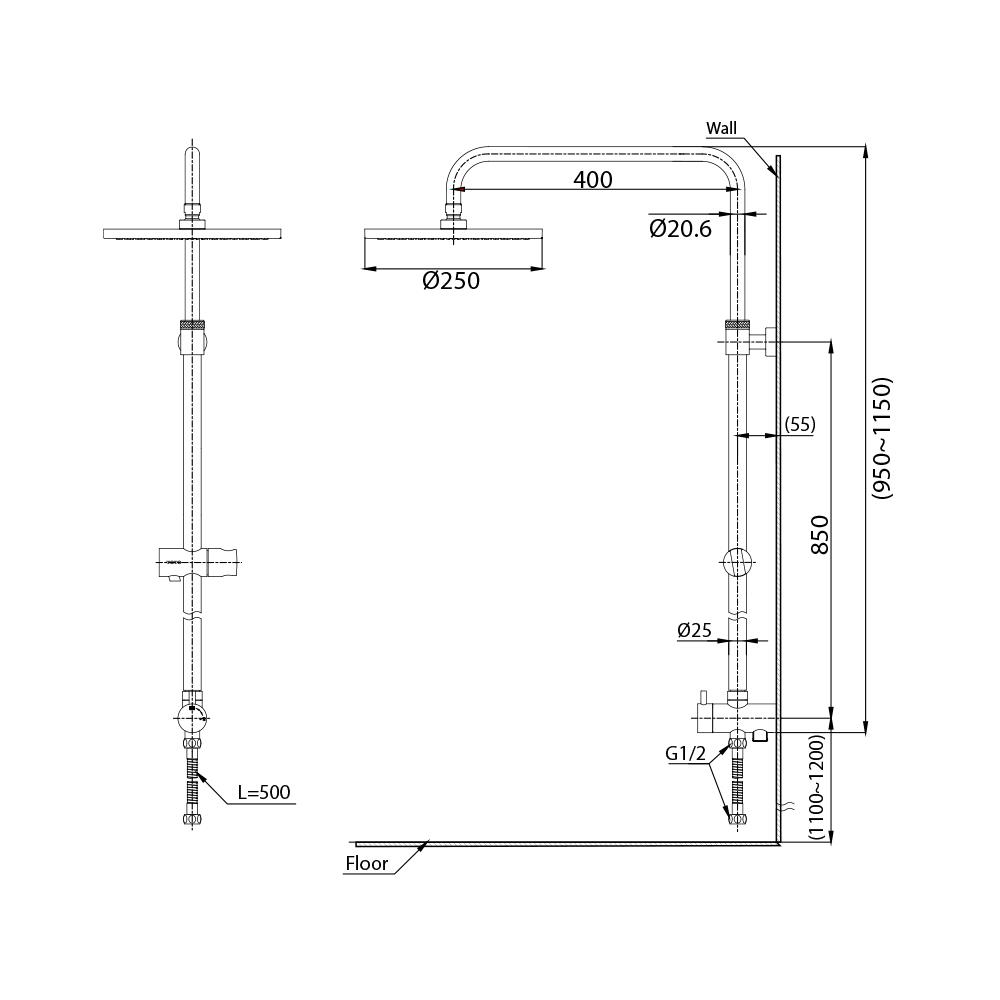 ฝักบัว RAIN SHOWER TOTO TTSH301 สีโครม