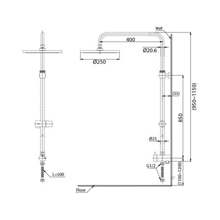 ฝักบัว RAIN SHOWER TOTO TTSH301 สีโครม_1