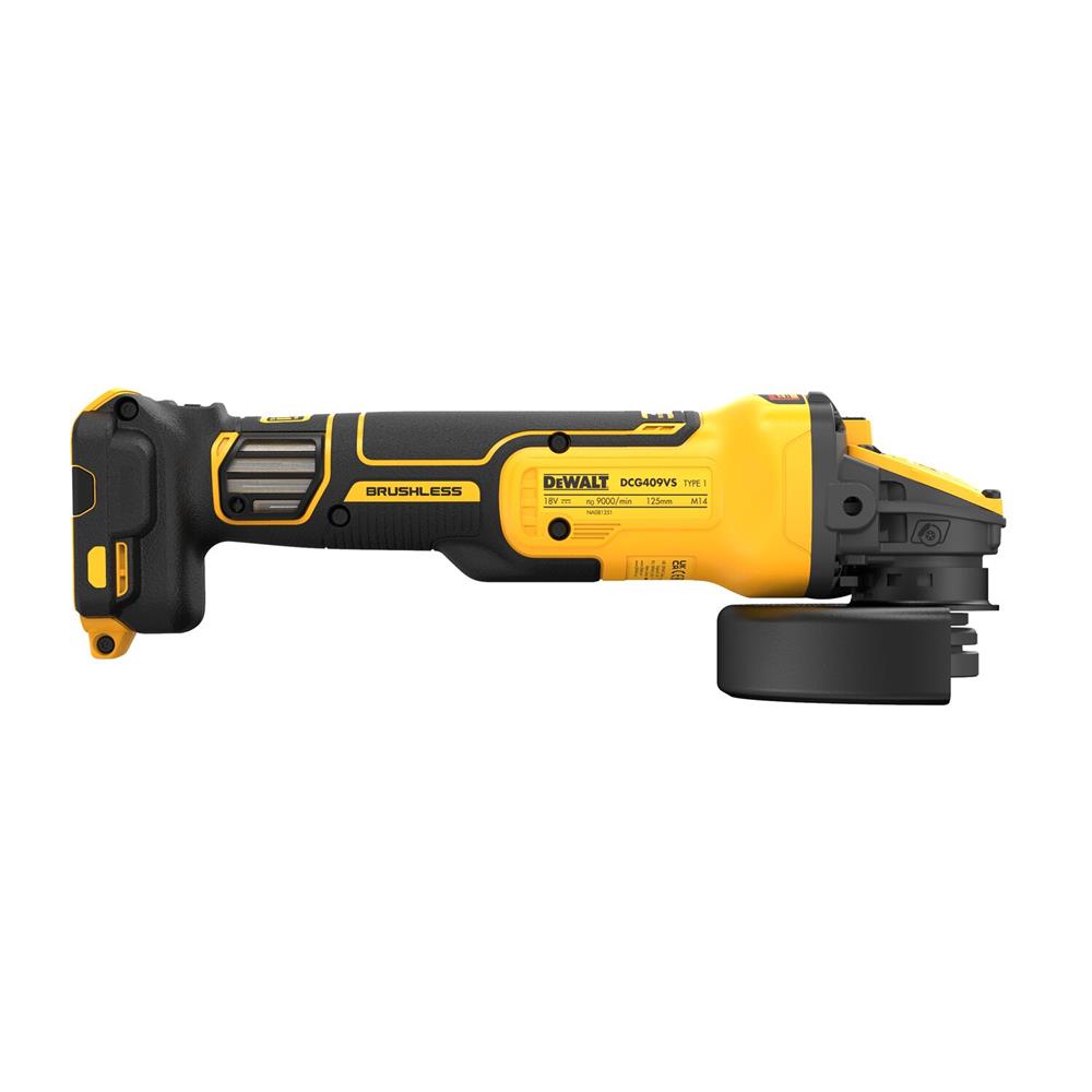 เครื่องเจียรไร้สาย (เฉพาะตัวเครื่อง) DEWALT DCG409VSN-B1 18 โวลต์ (สูงสุด 20 โวลต์)