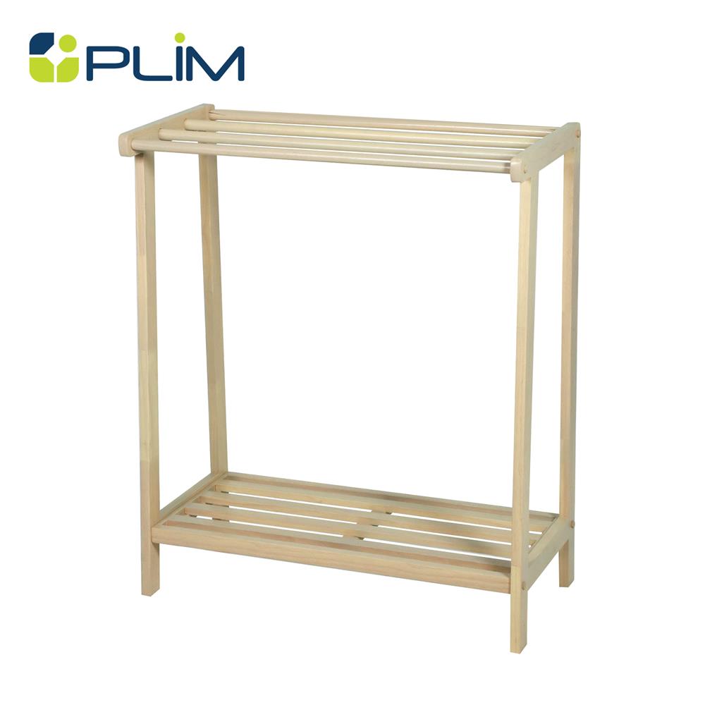 ราวพาดผ้าไม้ยางพารา 4 เส้น PLIM MACHI 75 ซม. สีไวท์โอ๊ค_1