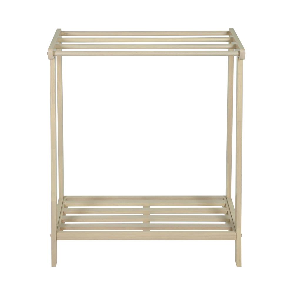 ราวพาดผ้าไม้ยางพารา 4 เส้น PLIM MACHI 75 ซม. สีไวท์โอ๊ค