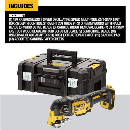 เครื่องมืออเนกประสงค์ระบบสั่นไร้สาย (เฉพาะตัวเครื่อง) DEWALT DCS356NT-XJ 18 โวลต์ (สูงสุด 20 โวลต์)_5