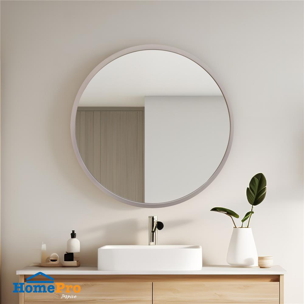 กระจกเงากรอบไม้กลม MOYA HP18 72X72 ซม.