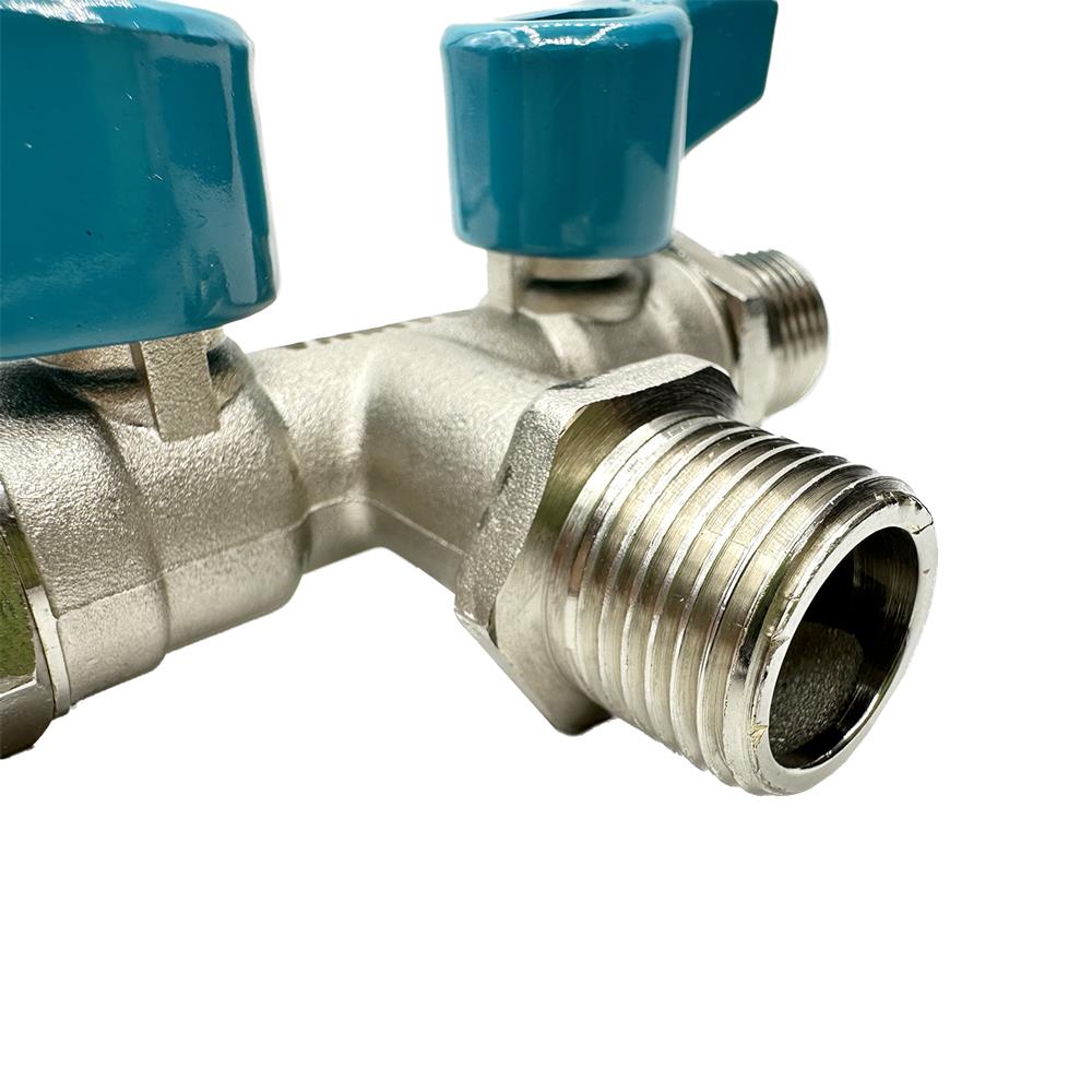 มินิบอลวาล์ว SANWA MALE/MALE/MALE 3 ทาง 2 วาล์ว 1/2 นิ้ว