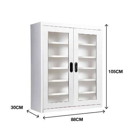 ตู้เหล็กวางรองเท้า KIOSK MAX-033 สีขาว_4