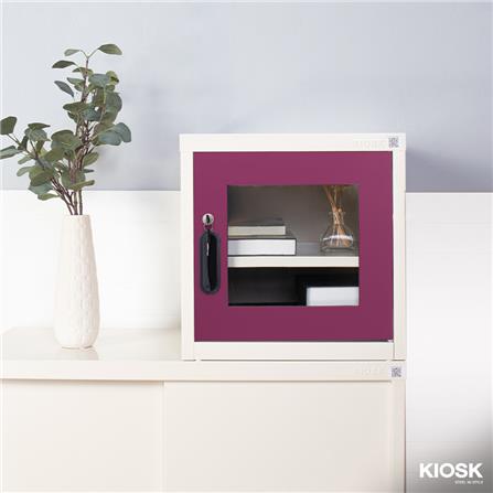 ตู้เหล็กบานเปิดกระจก KIOSK UNI-2 สีม่วง_3